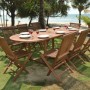 Salon de jardin en teck massif Java assorti de 8 chaises table 180/240 cms 10-12 personnes