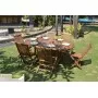 Salon de jardin en teck 6 chaises modèle Lima